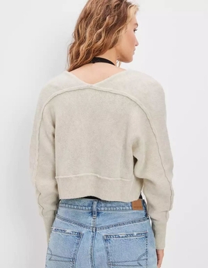 Cardigan American Eagle AE Shrug Blanche Femme | PTZ-79730103